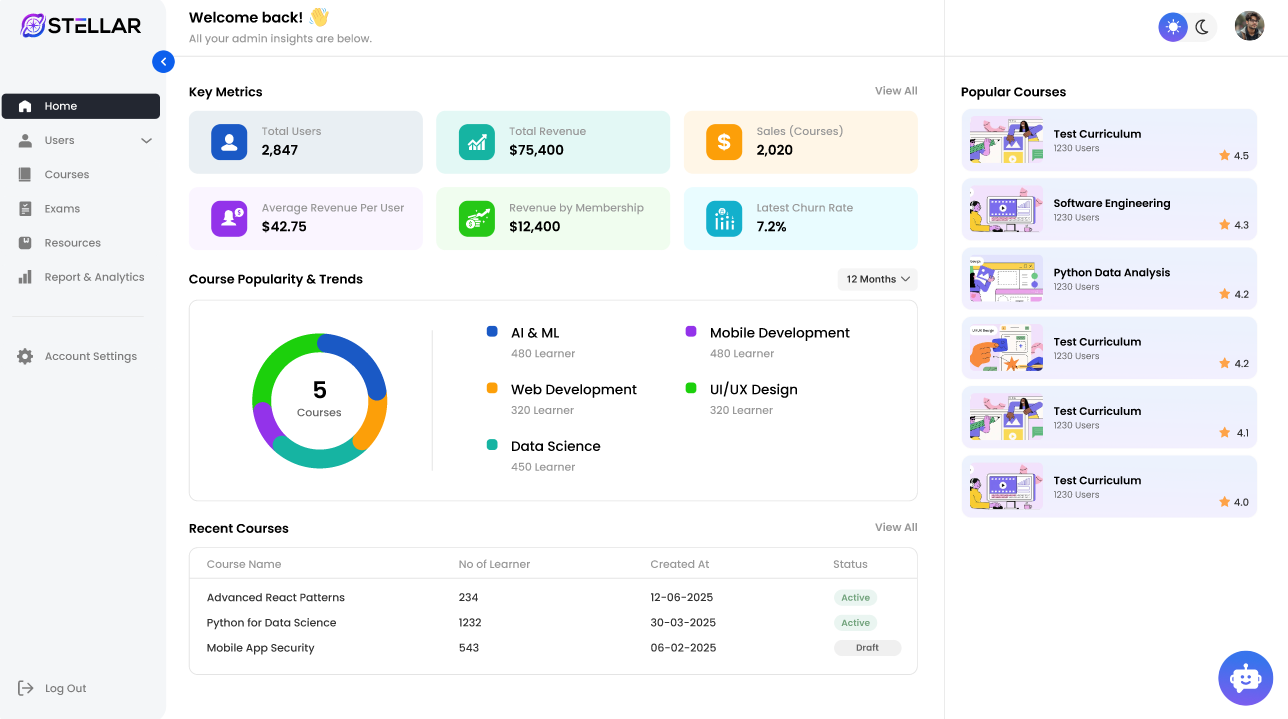 Stellar-Learn LMS Screenshot 2